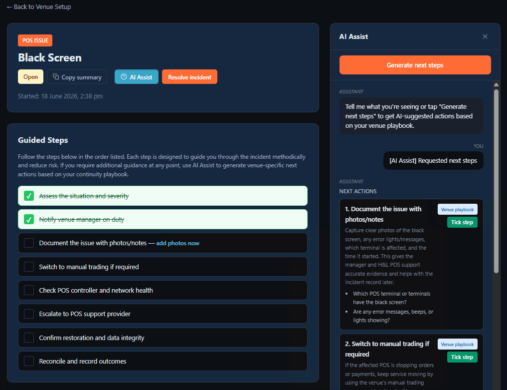 Incident in progress with AI Assist panel open
